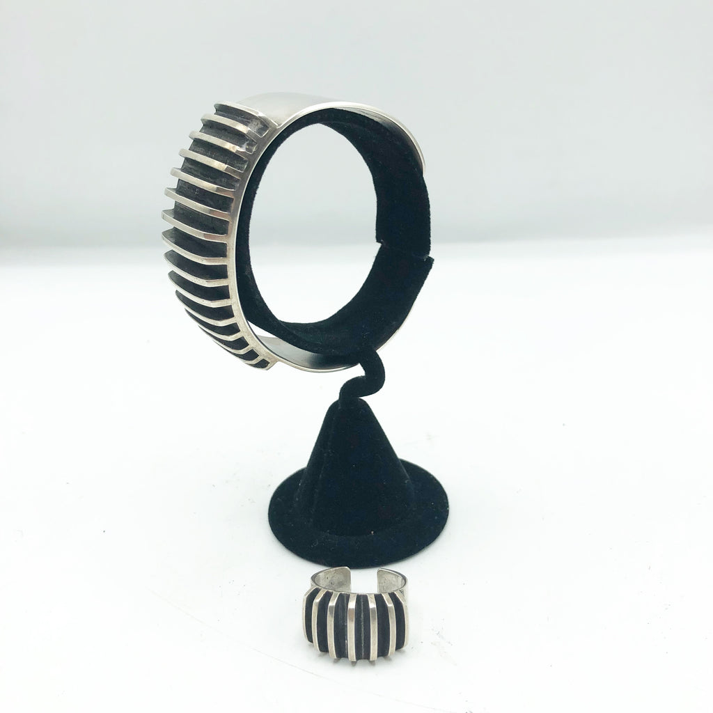 Vintage Sterling Silver Anna Greta Eker Bracelet & Ring Set