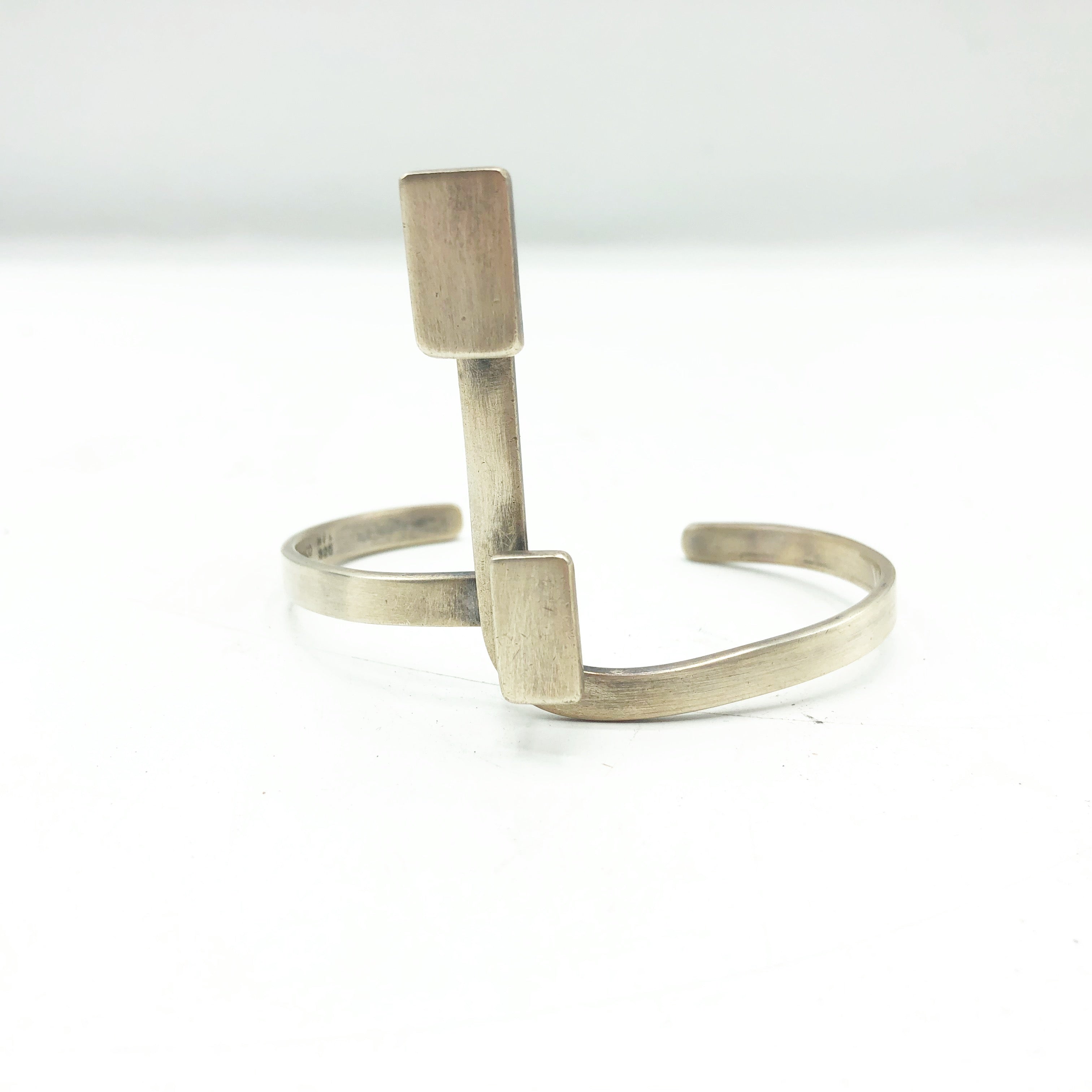 Vintage Sterling Silver Modernist Cuff Bracelet