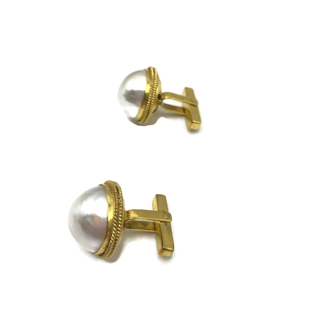 Vintage 14K Pearl Cufflinks