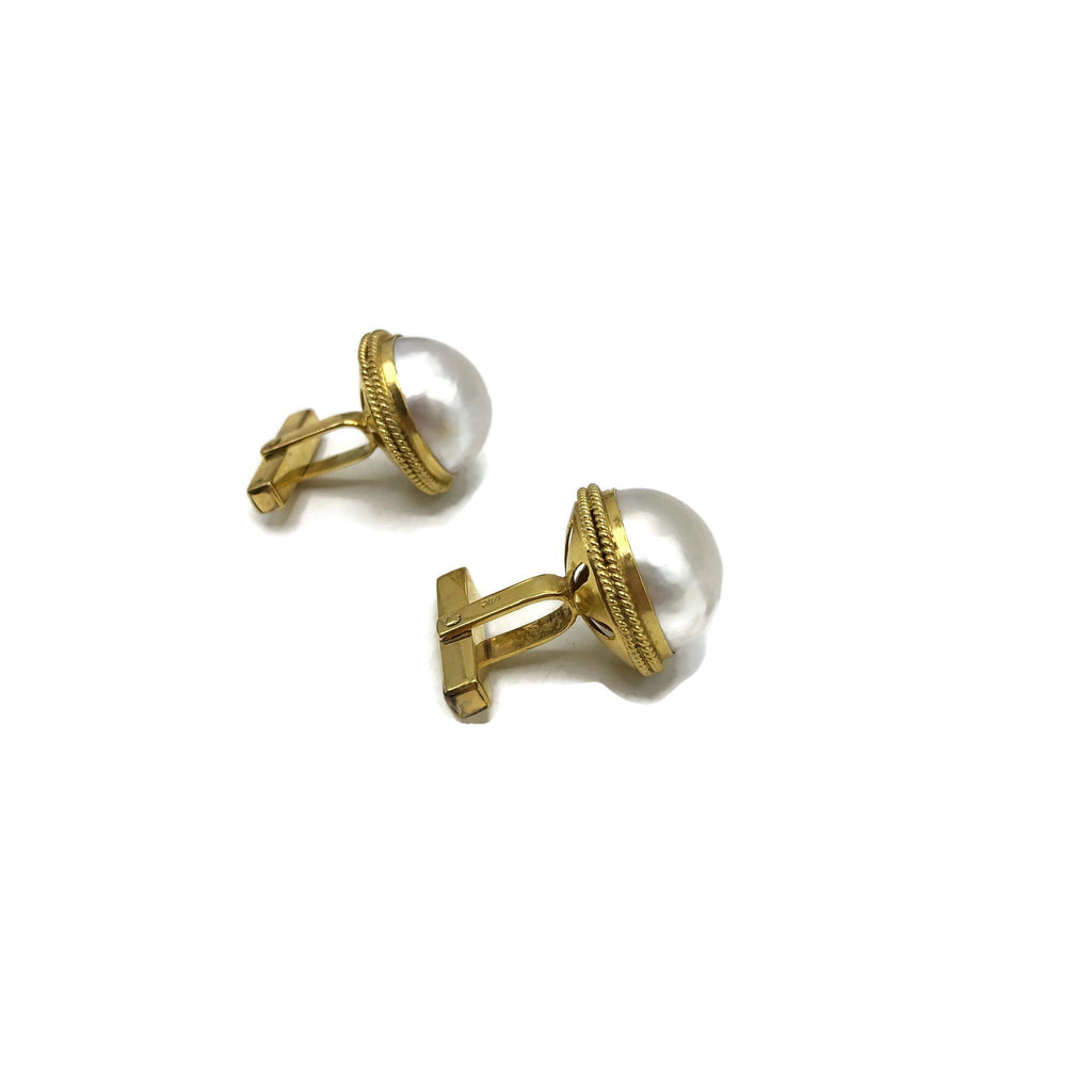 Vintage 14K Pearl Cufflinks