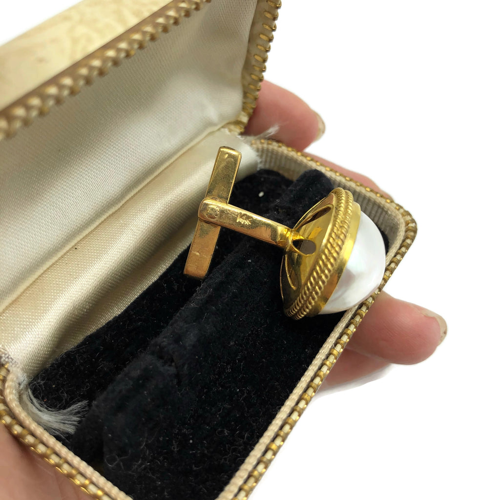 Vintage 14K Pearl Cufflinks