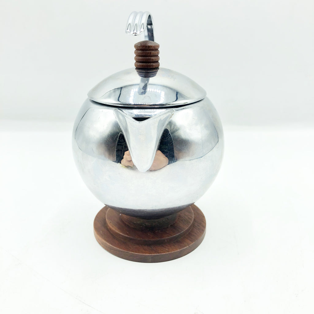 Vintage Chase Chrome W/ Wood Art Deco Creamer