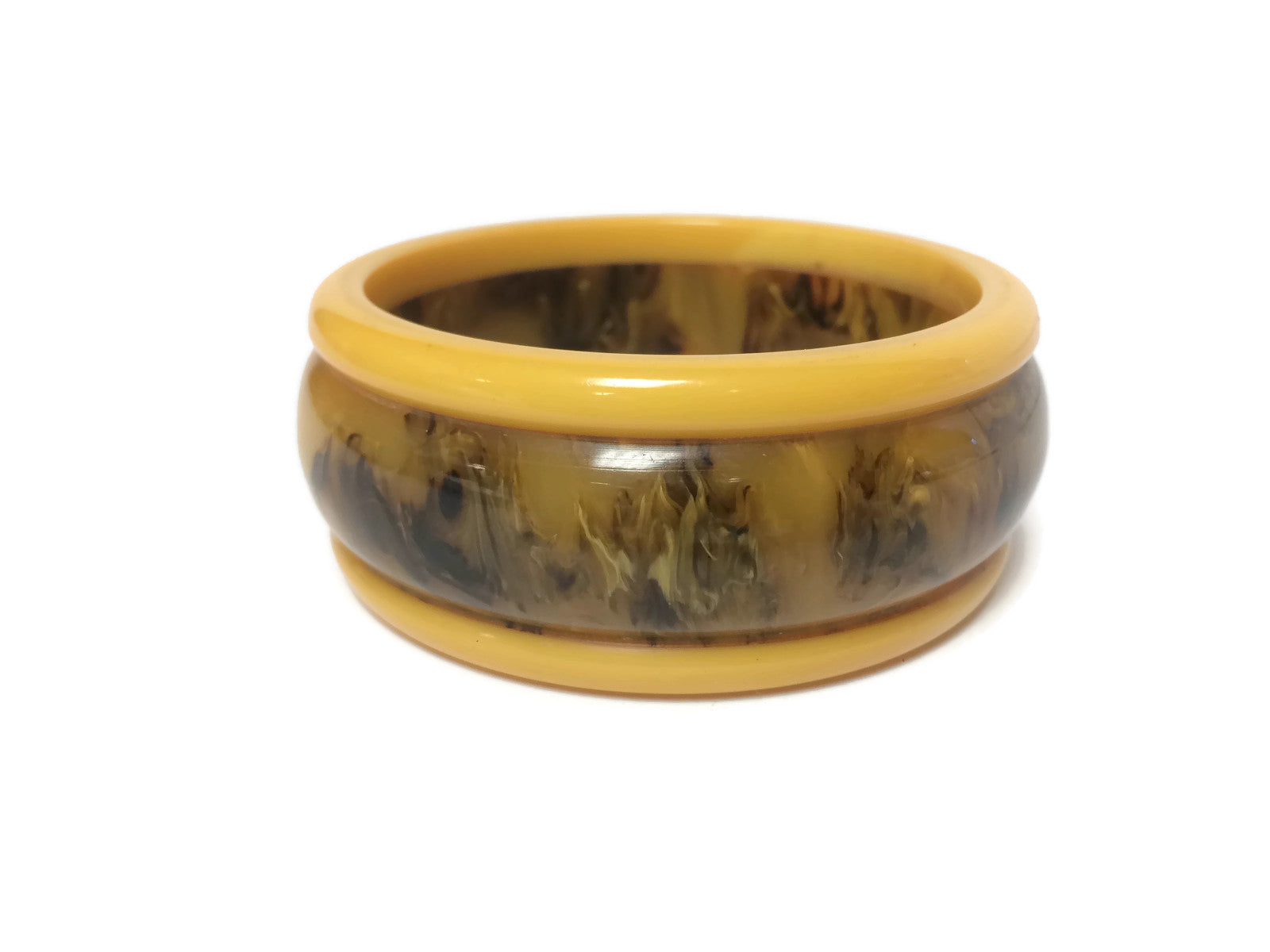 Bakelite Marbled Butterscotch Bangle Bracelet