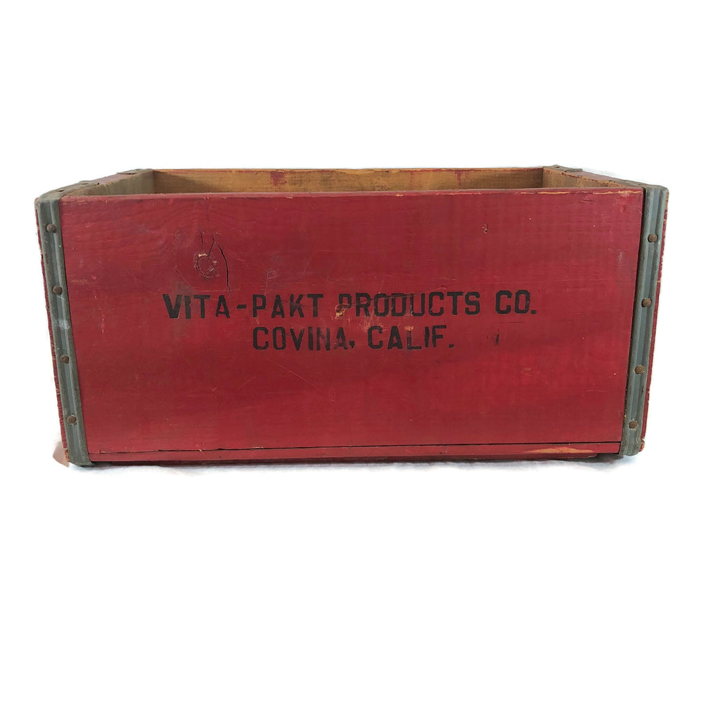 Vintage Red Vita-Pakt Products Co. Crate