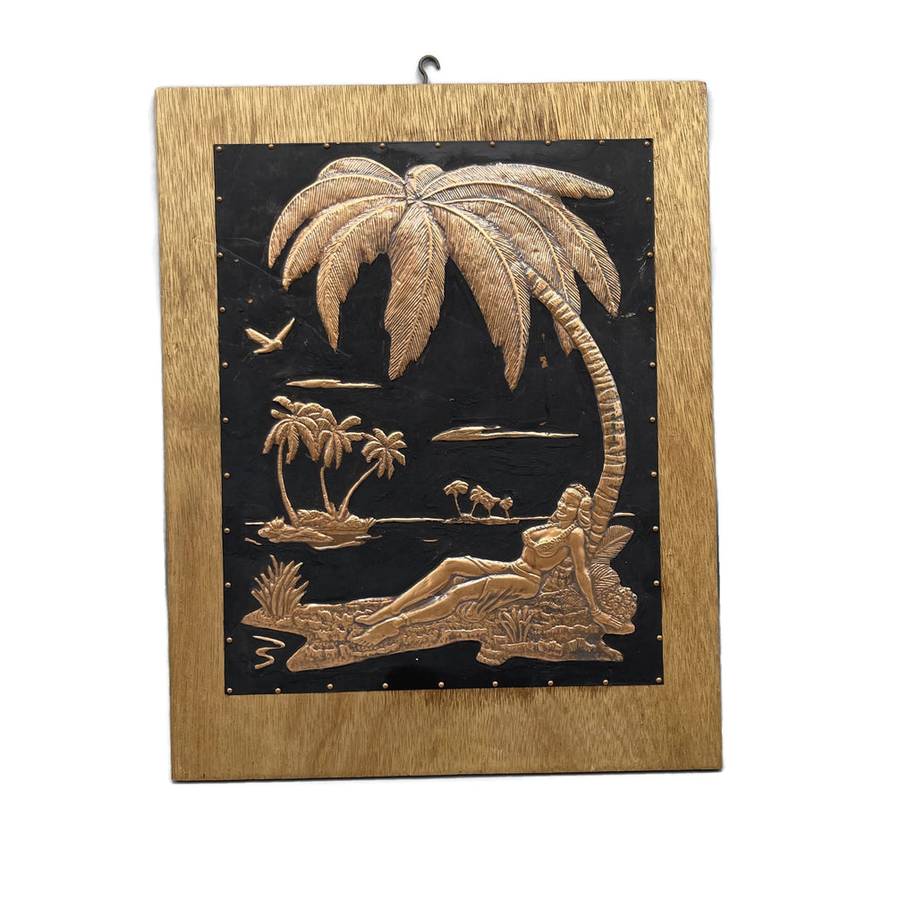 Vintage Copper Hawaiian Embossed Relief Picture