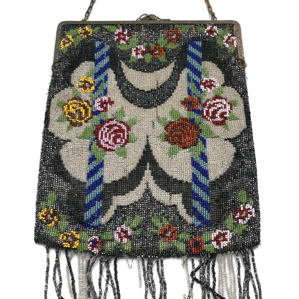 Antique Floral Victorian Beaded Purse