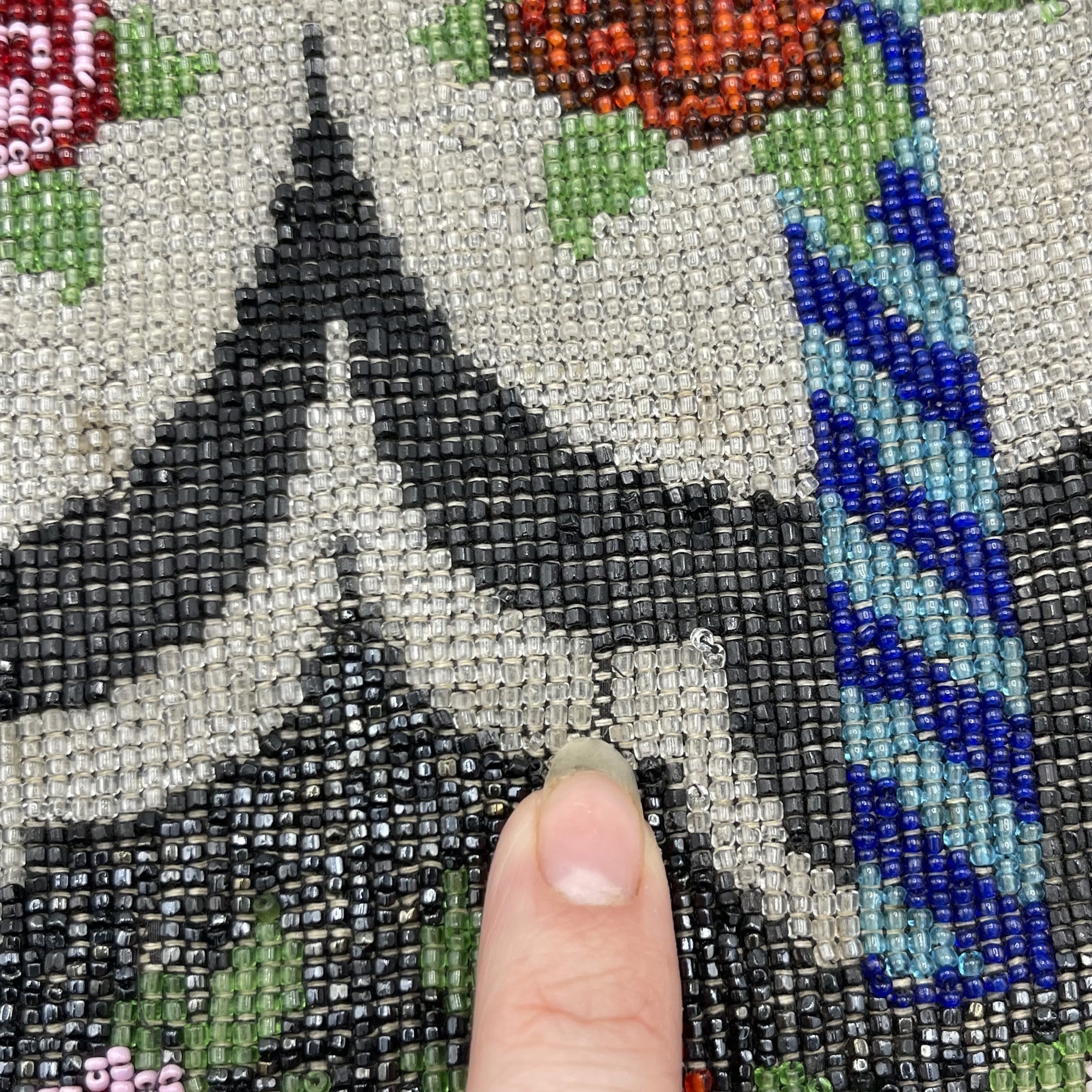 Antique Floral Victorian Beaded Purse