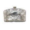 Vintage Clear Carved Lucite Rhinestone Clutch Purse