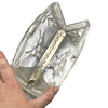 Vintage Clear Carved Lucite Rhinestone Clutch Purse