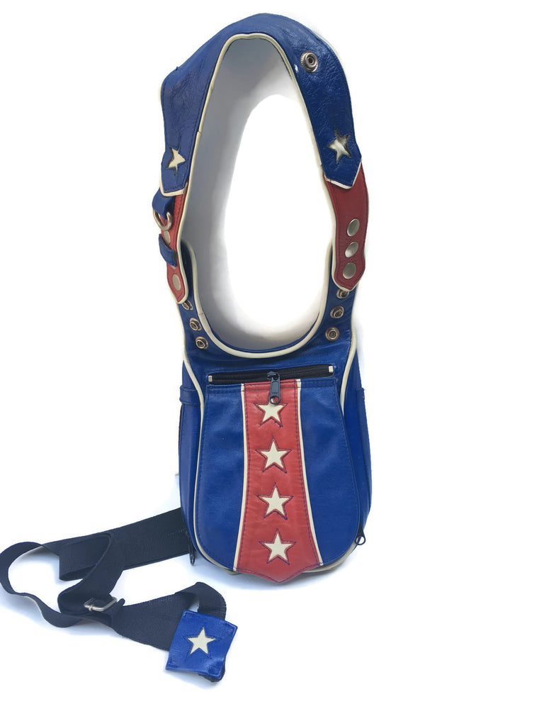Red, White, & Blue Leather Motorcycle Bag