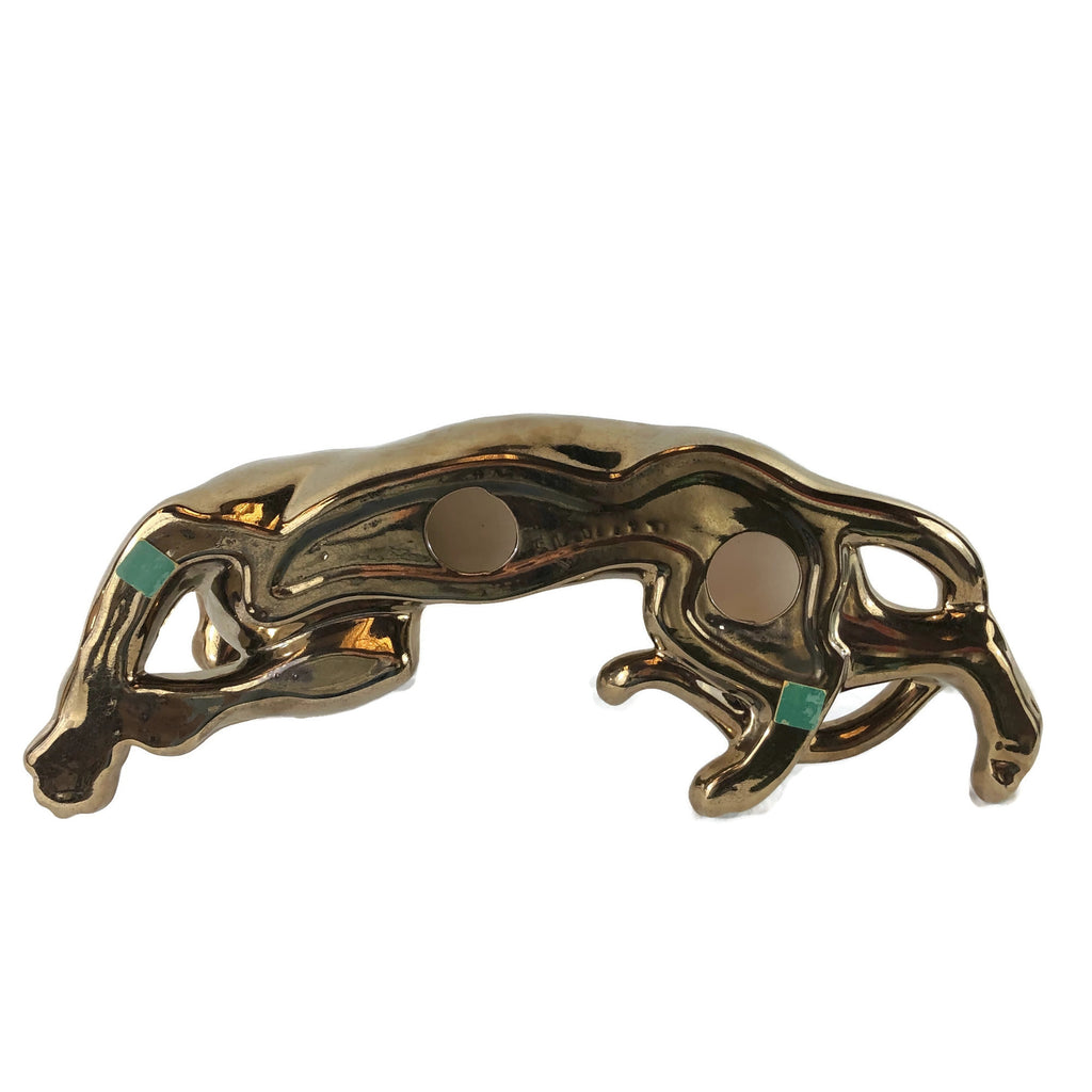 Vintage 1960’s Gold Tone Ceramic Reclining Panther Figurine