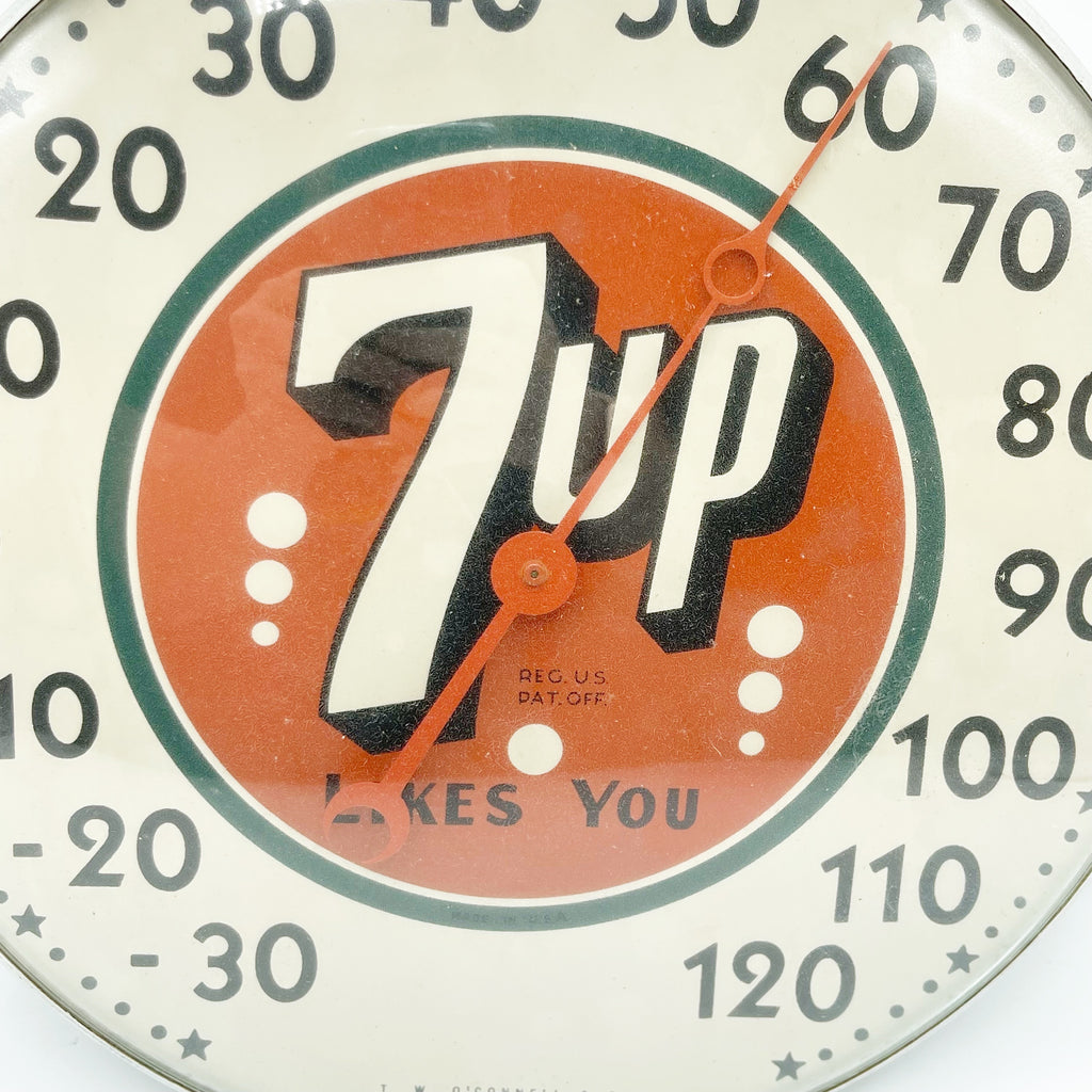 Vintage T.W. O’connel 7UP Advertisement Thermometer