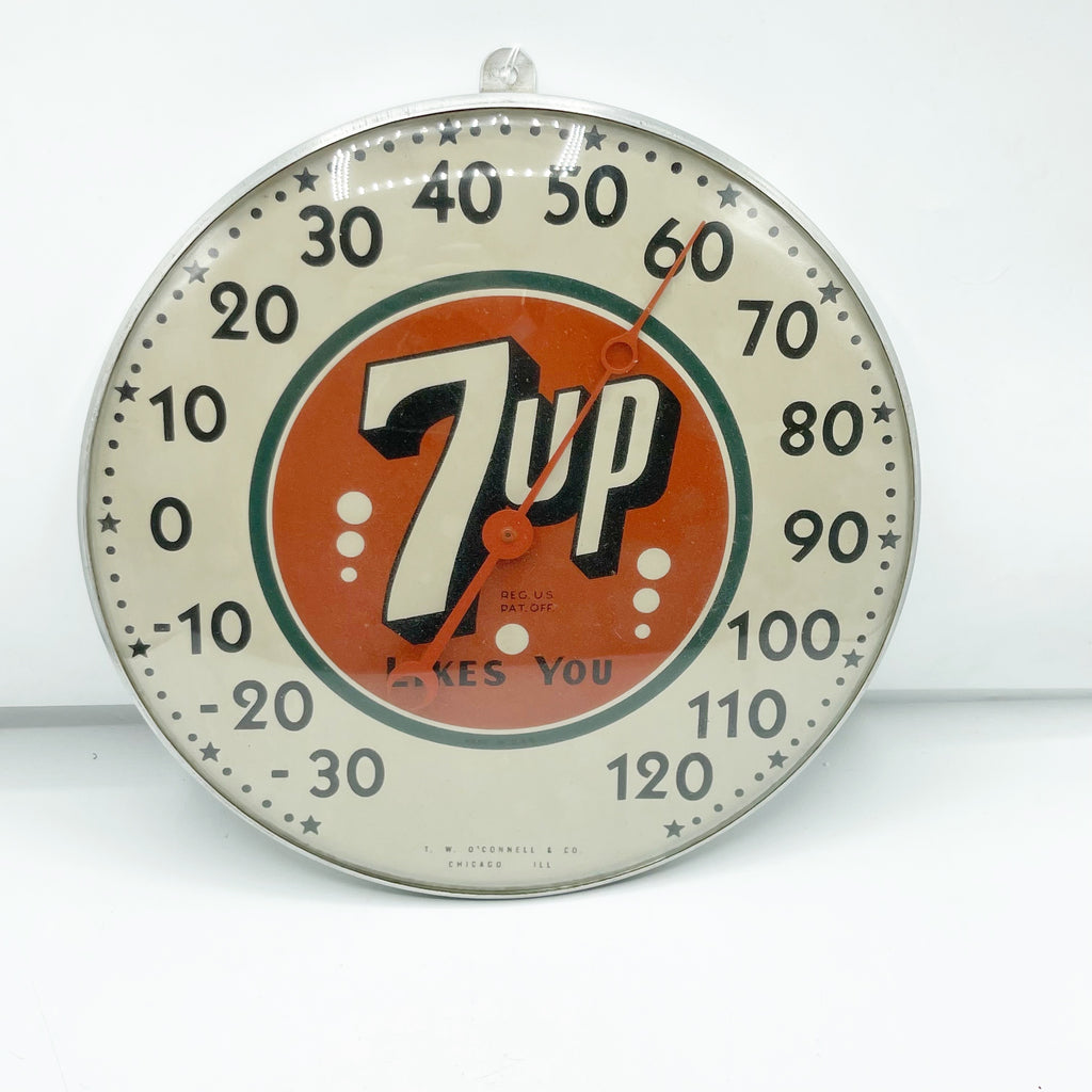 Vintage T.W. O’connel 7UP Advertisement Thermometer