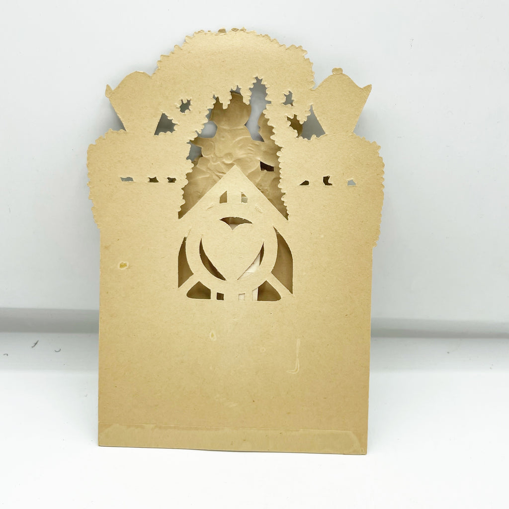 Rare Antique Dye Cut Motorcycle Valentines Day Fold Out Card