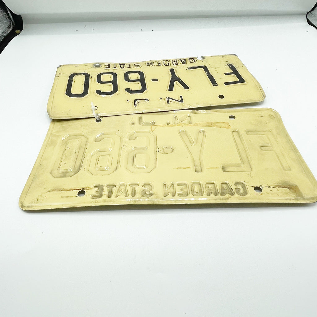 Pair Of Vintage New Jersey License Plates