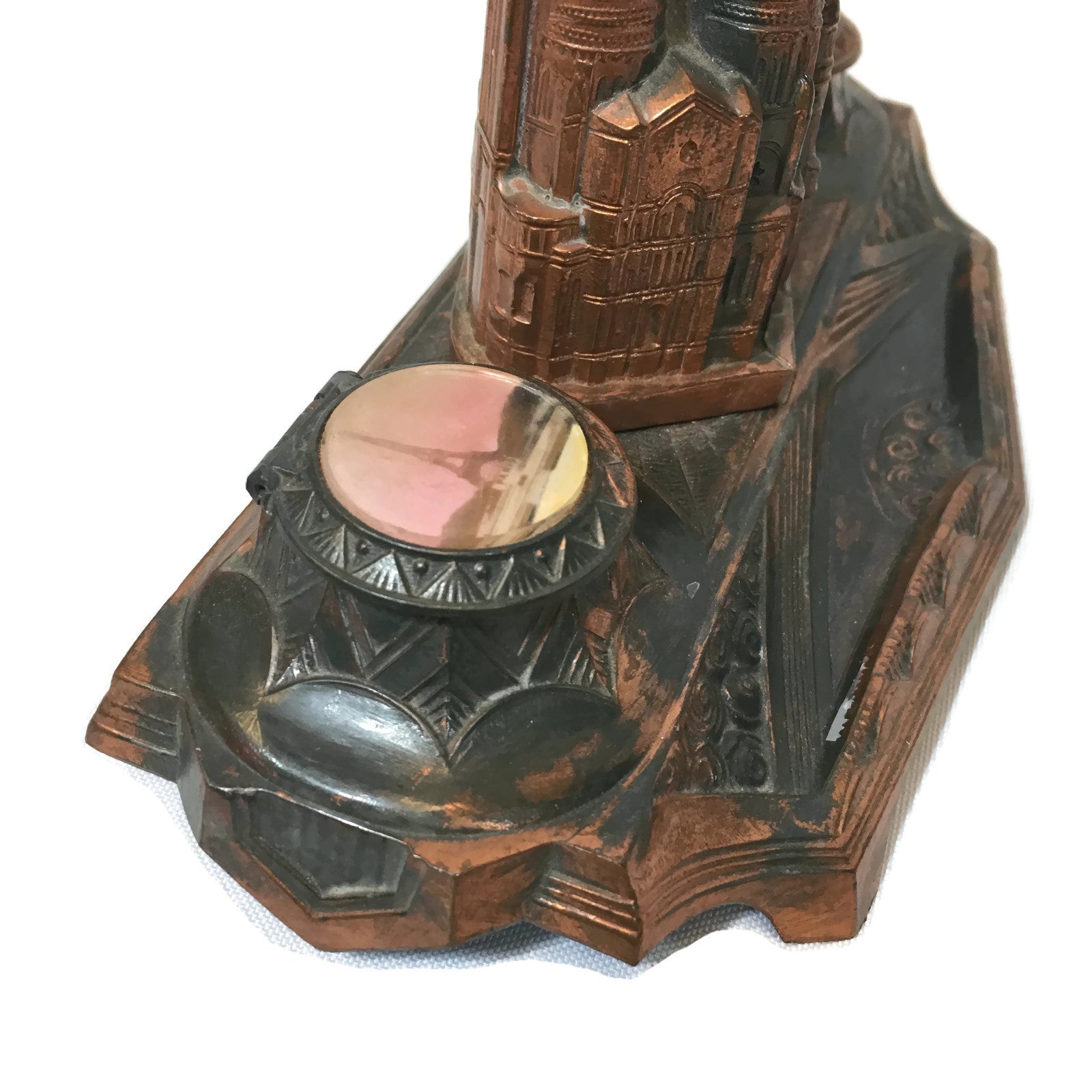 Vintage 1920's Paris Souvenir Dual Ink Well & Pen Holder