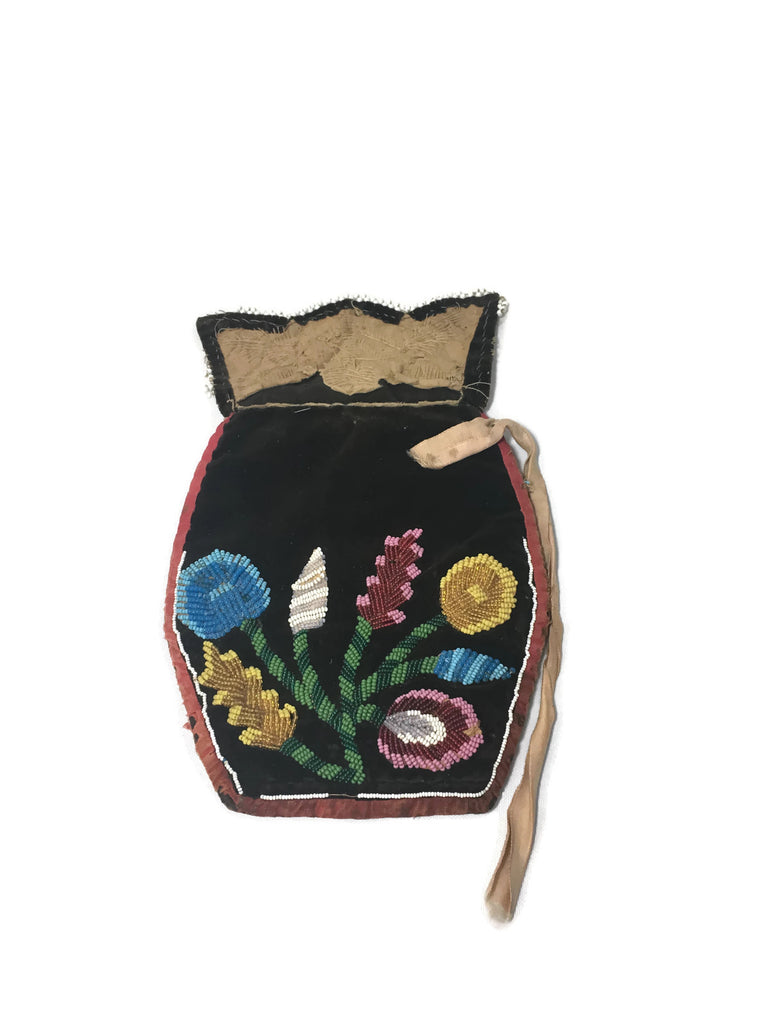 Antique New York Great Lakes Area Beaded Purse Circa 1900-1920