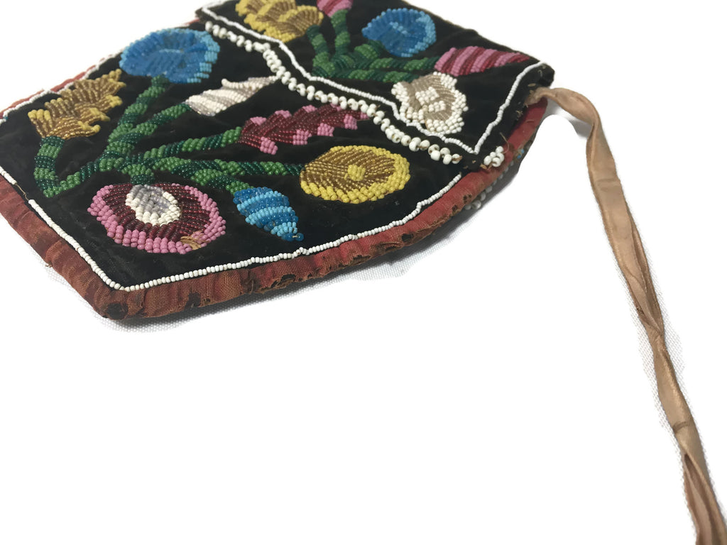 Antique New York Great Lakes Area Beaded Purse Circa 1900-1920