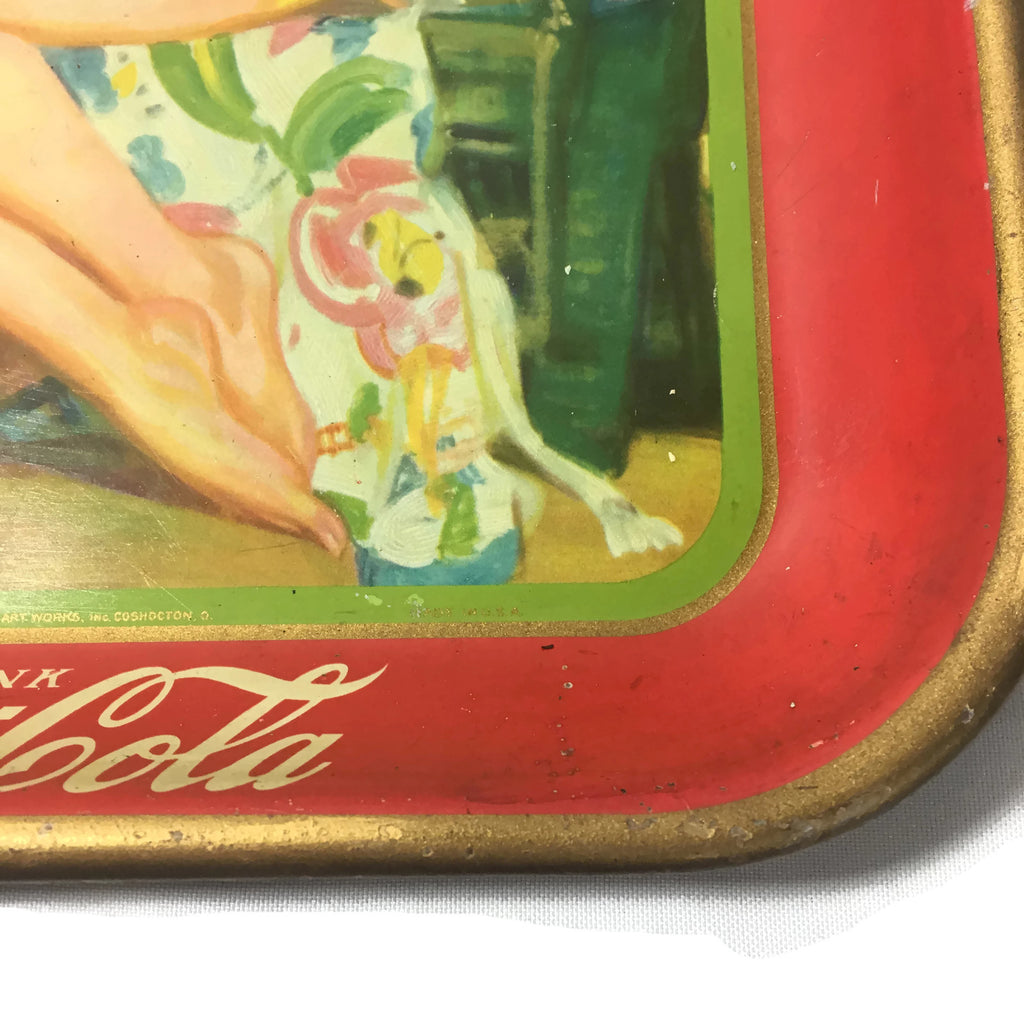 Vintage Girl In Yellow Bathing Suit 1932 Coca-Cola Tray