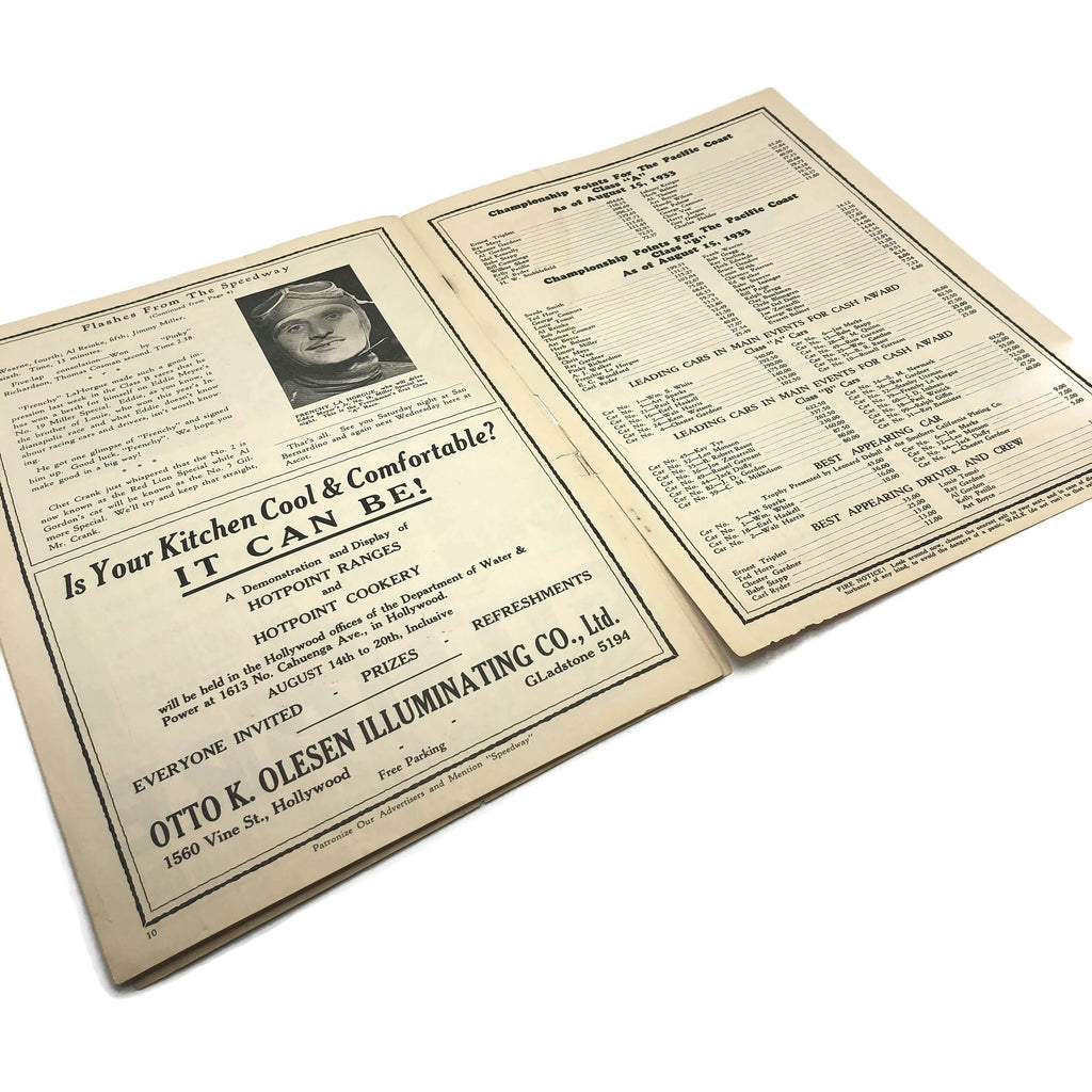 Legion Ascot Speedway 1933 August Issue