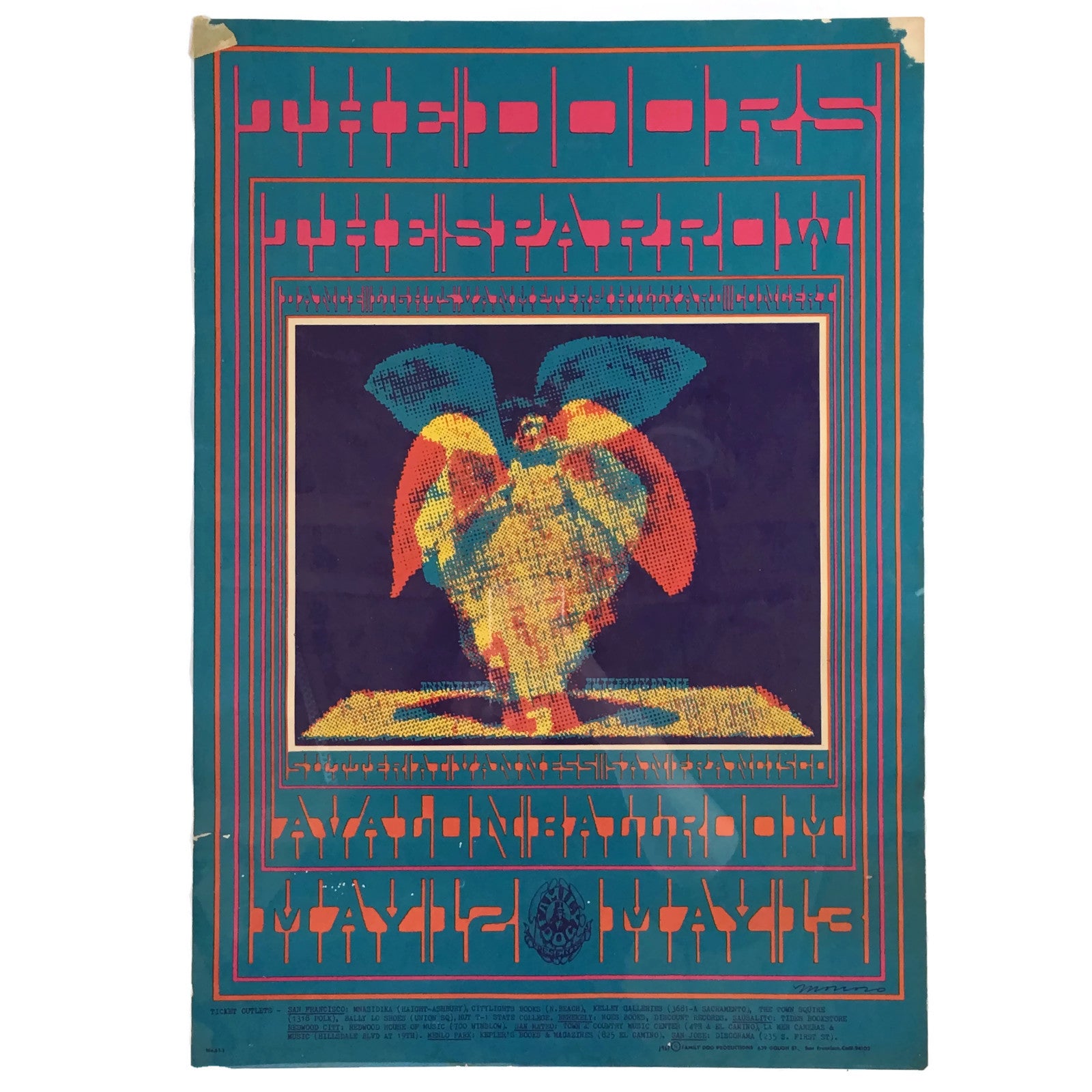 Vintage 1967 Family Dog #61-1 The Doors Avalon Ballroom Poster