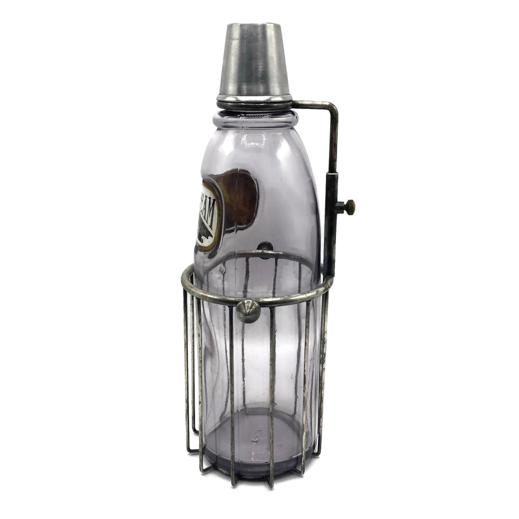 Antiques 1890’s Jersey Cream Soda Fountain Syrup Bottle With Cage