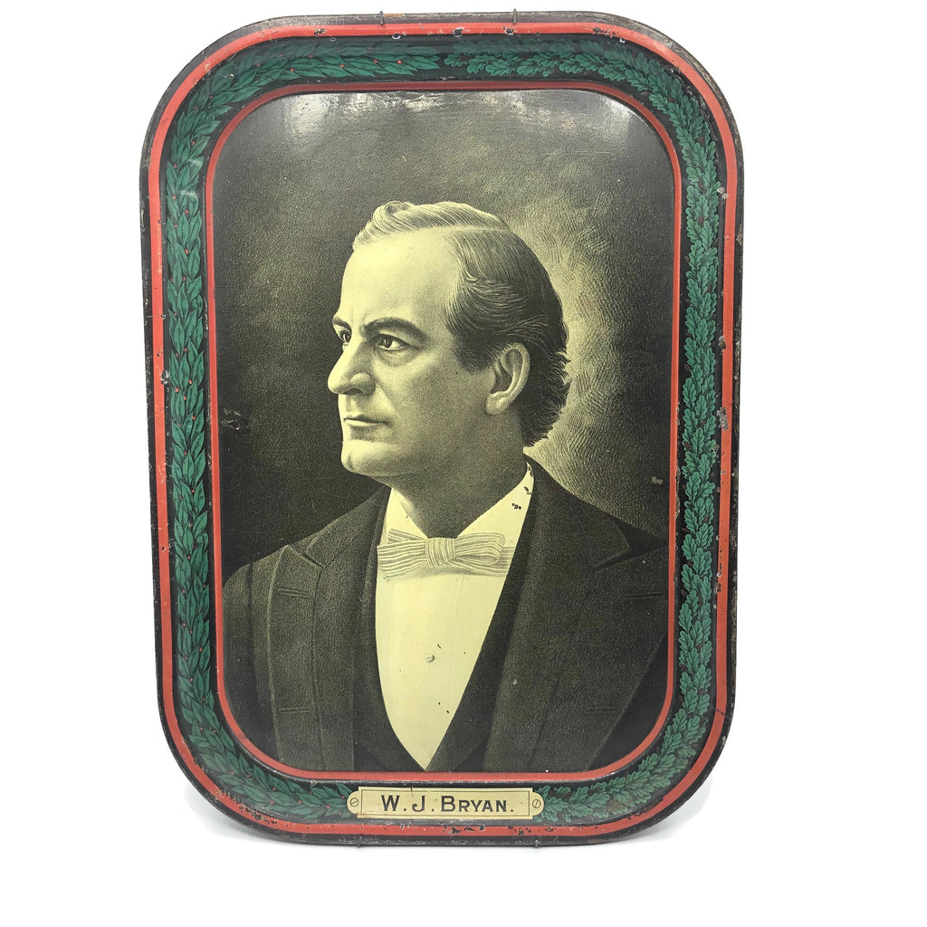 Antique William Jennings Bryan Memorial Tin Litho Tray Circa 1925