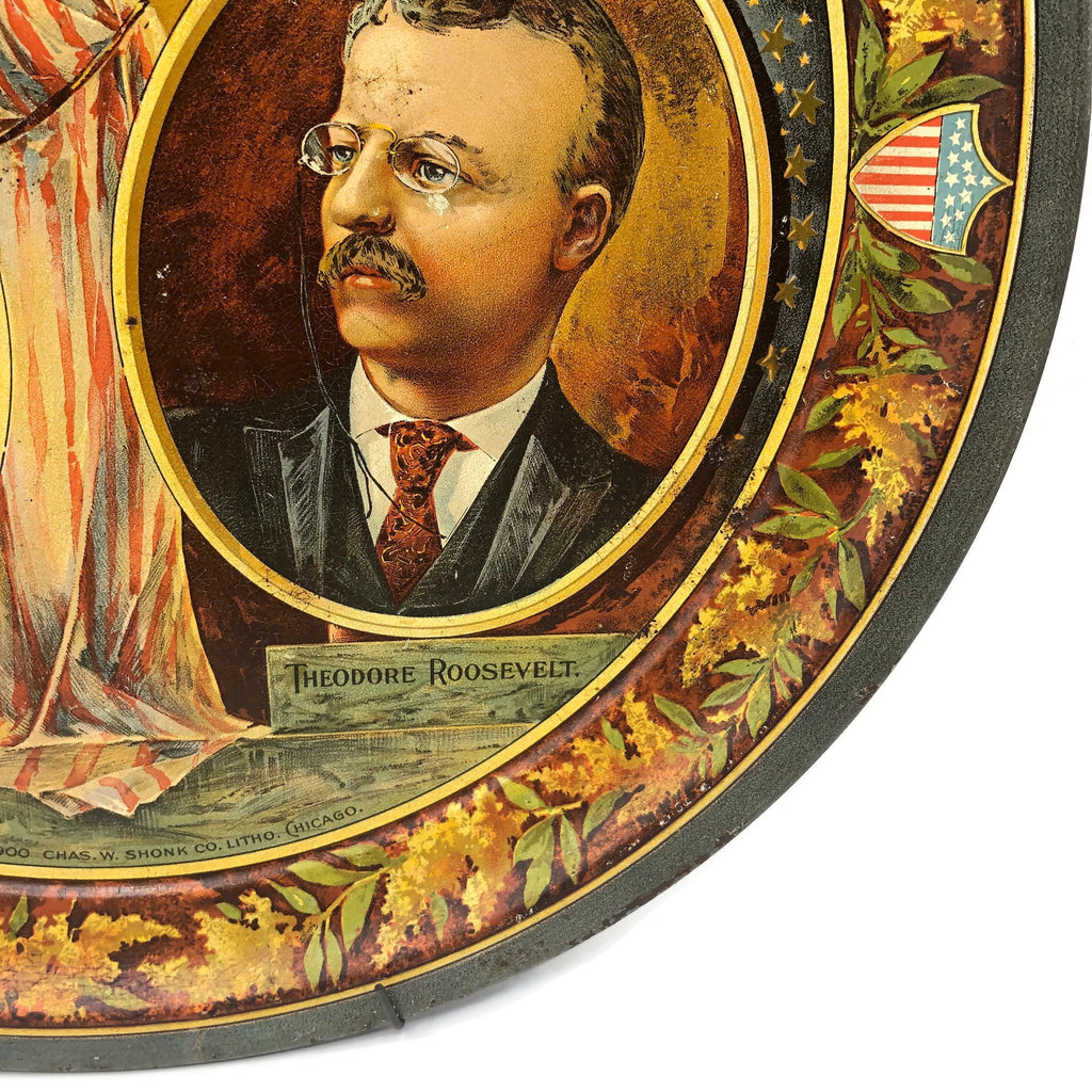 C. 1900 McKinley Roosevelt Tin Litho Jugate Advertising Tray