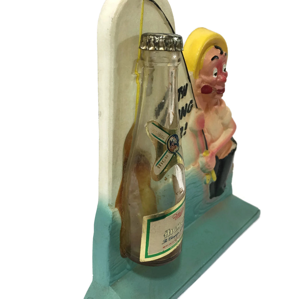 Vintage Plastic Miller Beer Fishing Advertisment