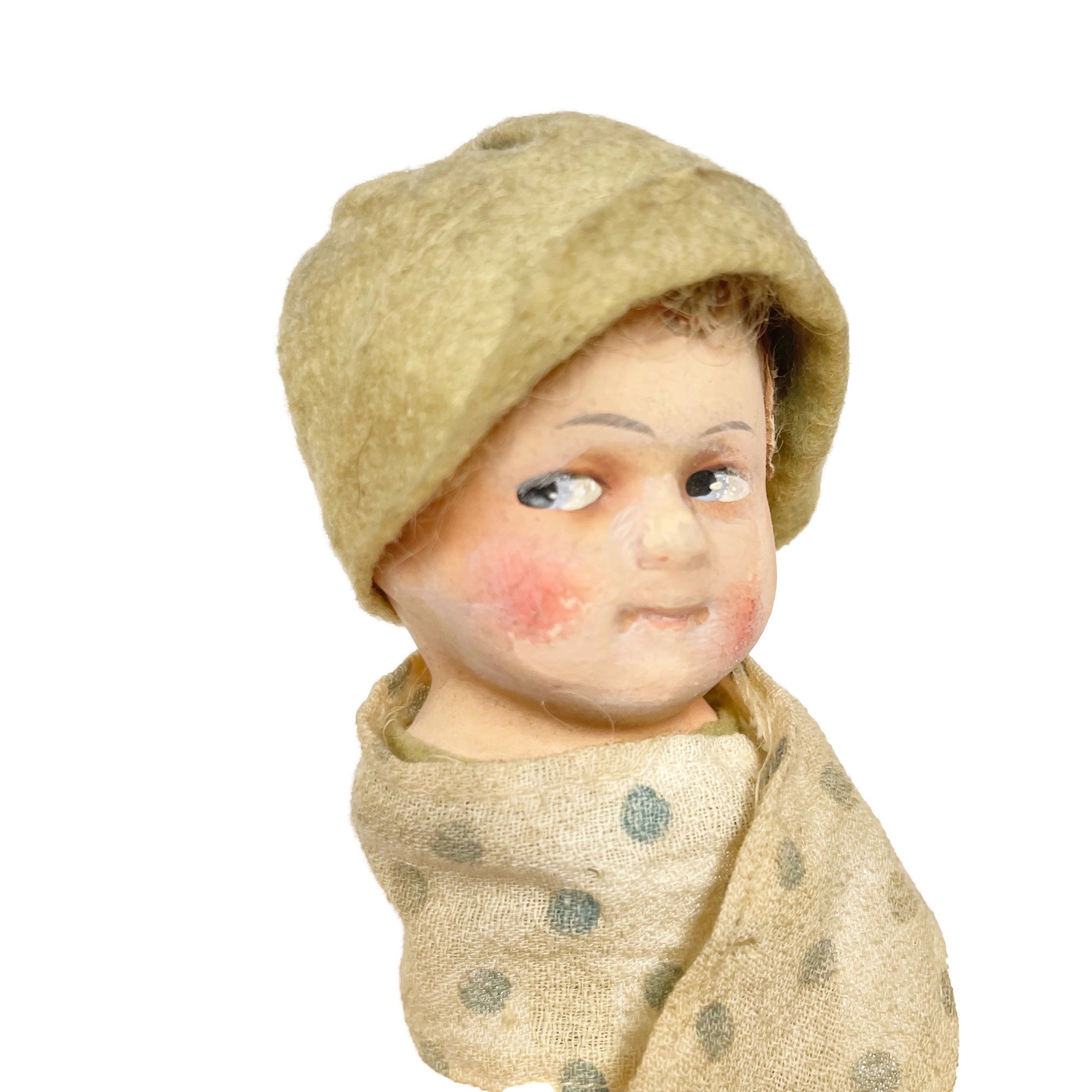 Vintage 1920’s-30’s Side Eye Doll Head Wig/ Hat Stand