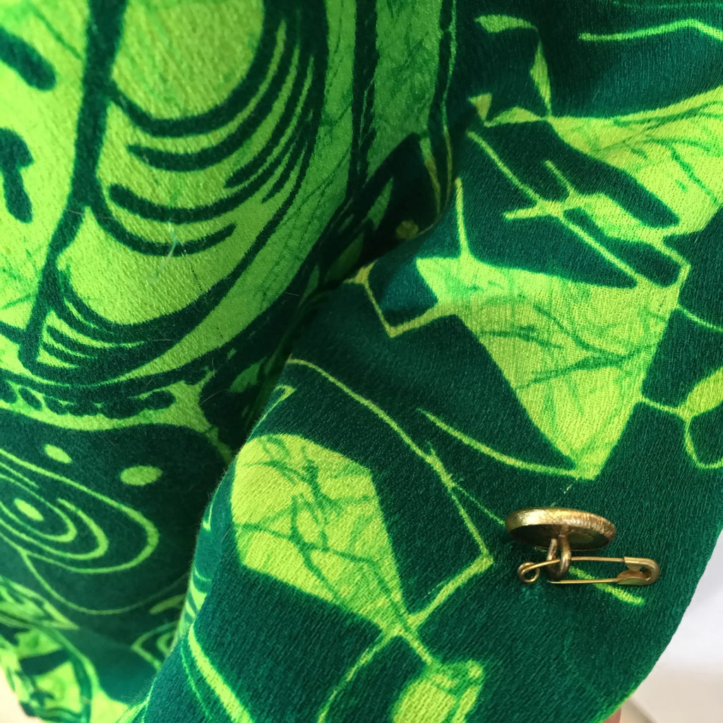 Vintage Men's 1970's Lime Green Hawaiian Shirt