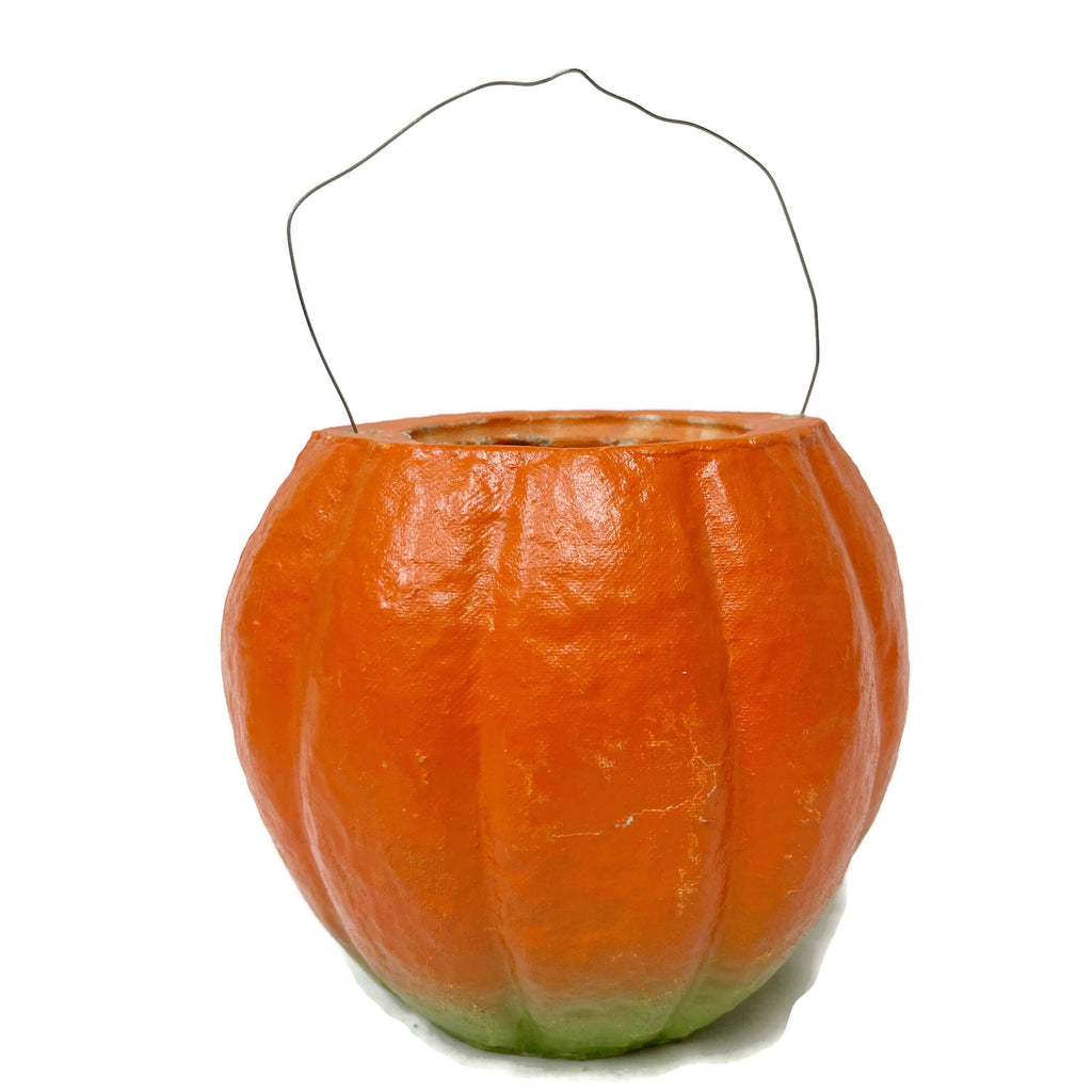 Antique Pressed Cardboard Jack O’ Lantern Lantern W/ Handle