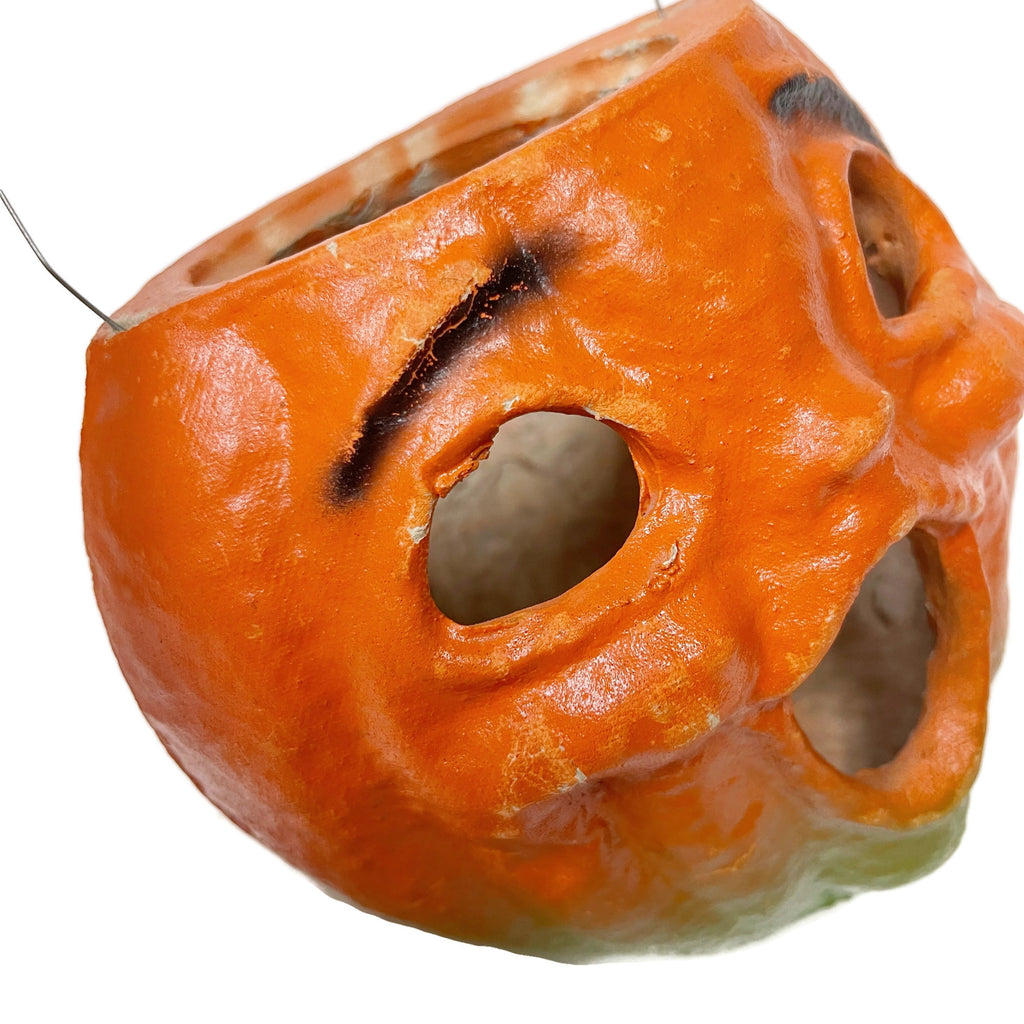 Antique Pressed Cardboard Jack O’ Lantern Lantern W/ Handle