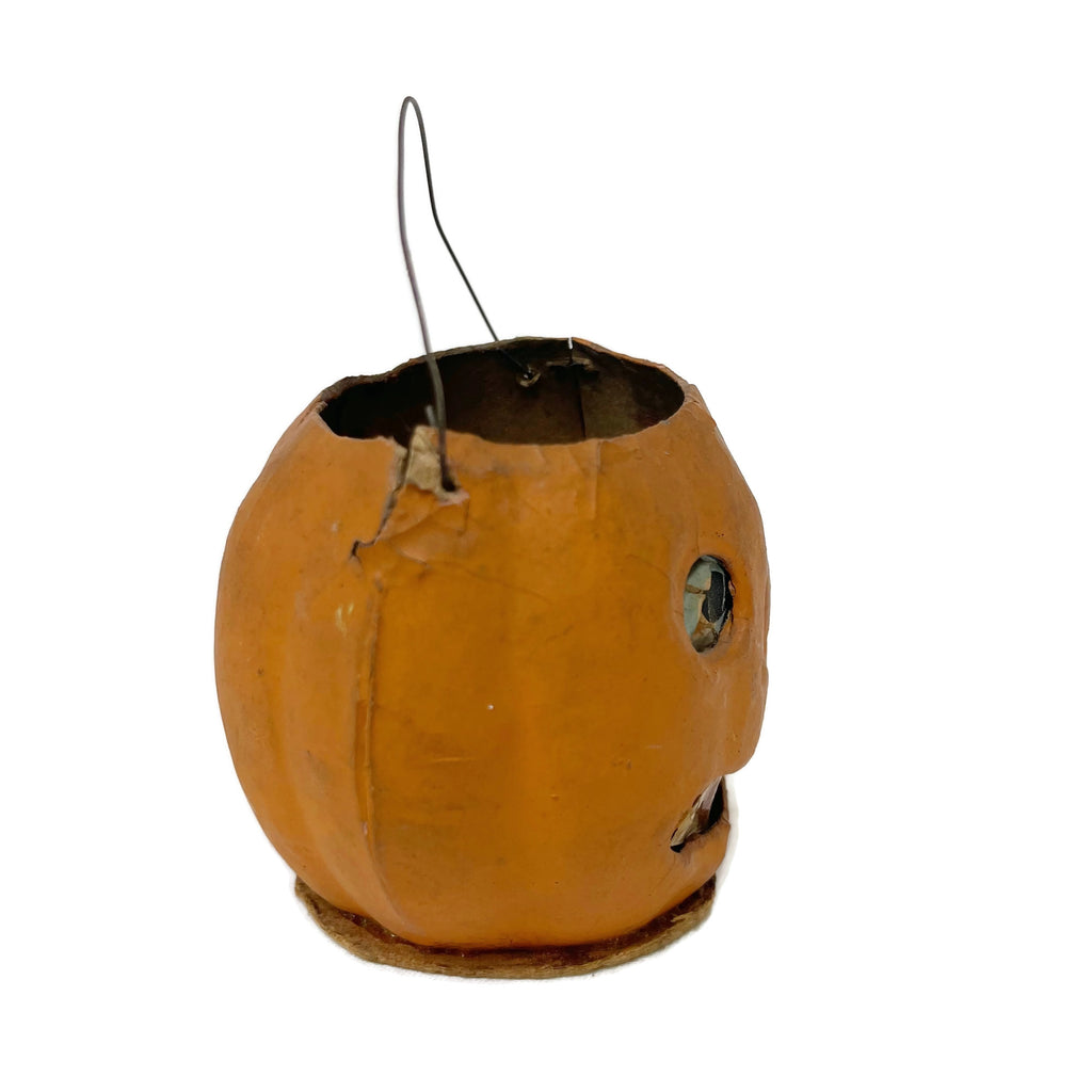 Vintage Small Jack o' Lantern Halloween Lantern W/ Paper Liner & Handle