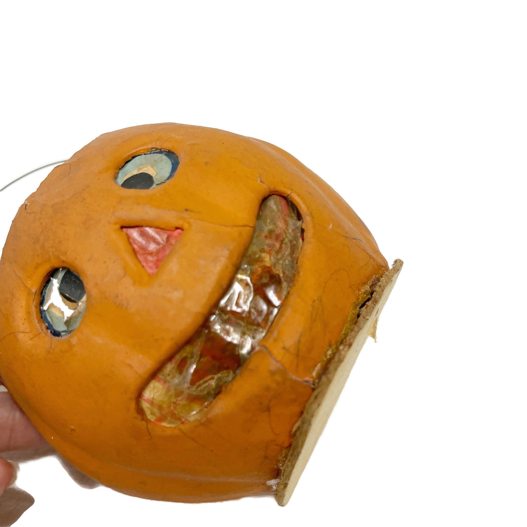 Vintage Small Jack o' Lantern Halloween Lantern W/ Paper Liner & Handle