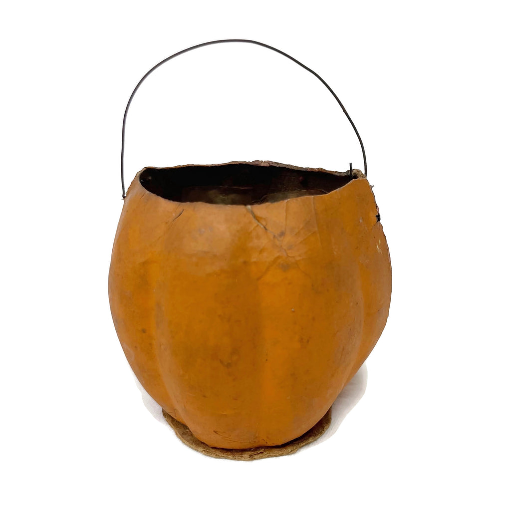 Vintage Small Jack o' Lantern Halloween Lantern W/ Paper Liner & Handle