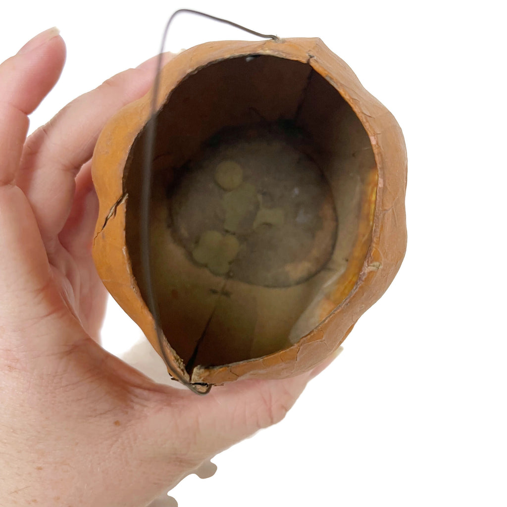 Vintage Small Jack o' Lantern Halloween Lantern W/ Paper Liner & Handle