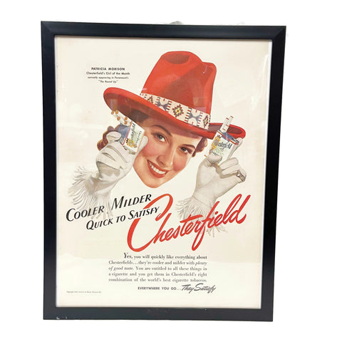 Framed Original Chesterfield Advertisement