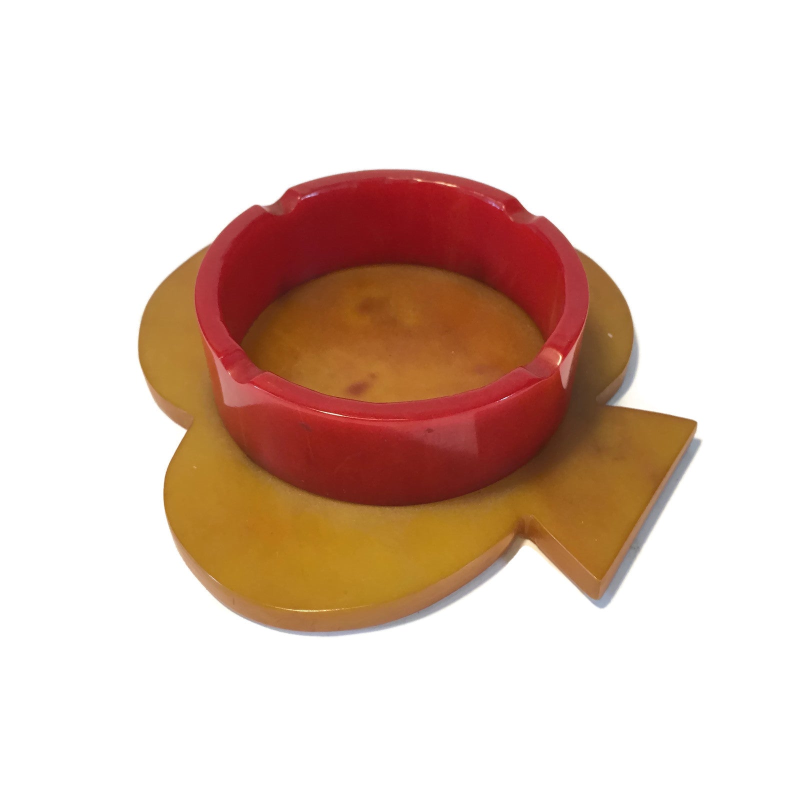 Butterscotch & Red Bakelite Club Ashtray