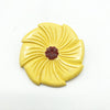 Carved 2 Tone Yellow & Red  Floral Bakelite Brooch