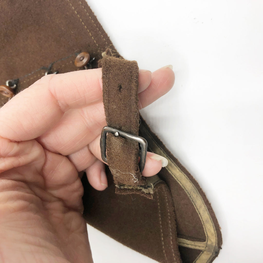 Pair of Antique Brown Wool Spats