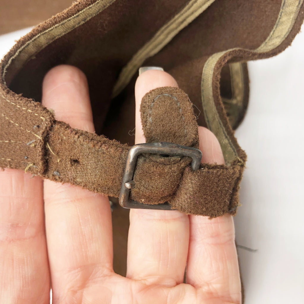 Pair of Antique Brown Wool Spats