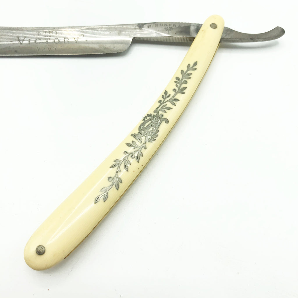 Rare H. Boker Germany Stright Razor “Army Navy Victory”