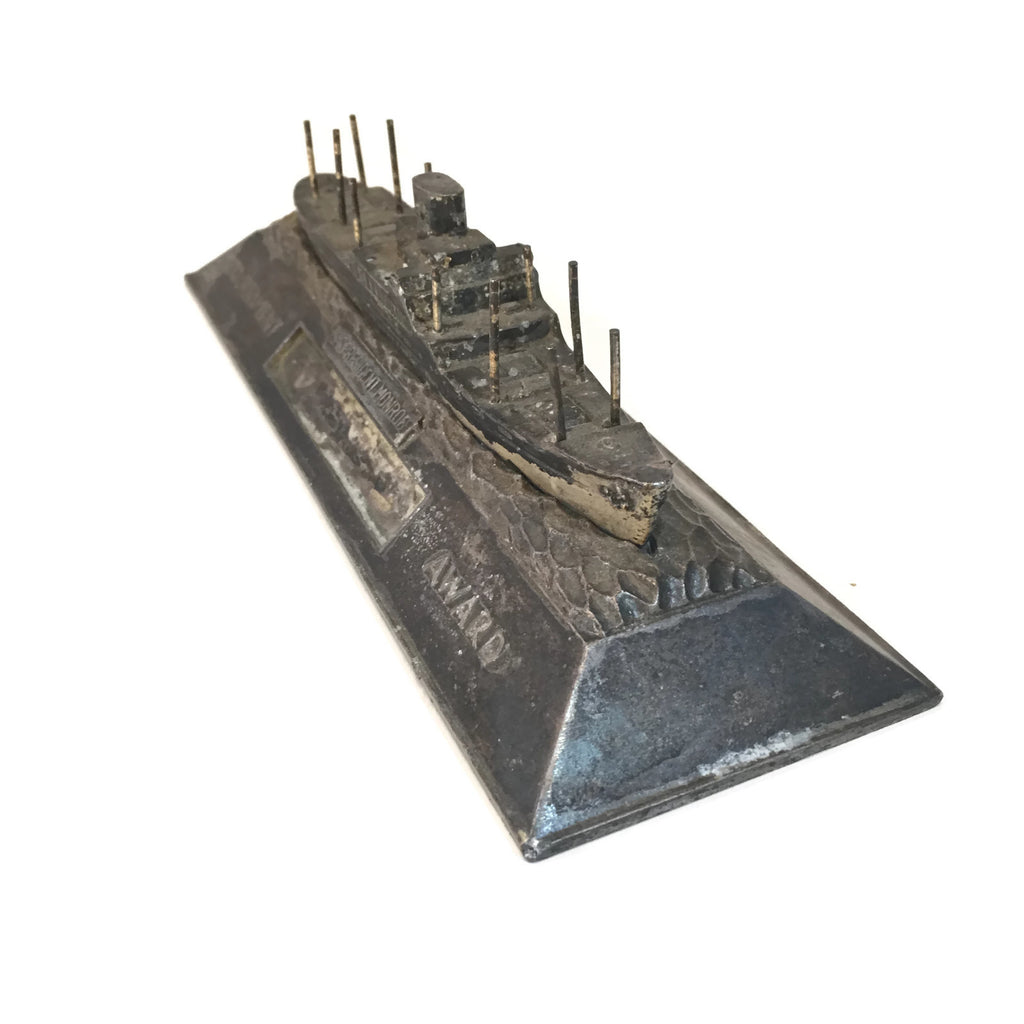 Vintage USS Monroe  Ship Tournament Award (Served in WW2)
