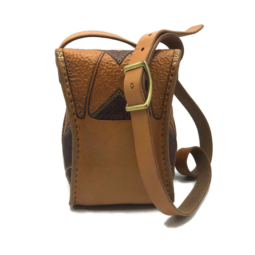 Vintage 1960’s-1970’s Hand Tooled leather Purse Bucket Bag