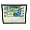 Framed Original Airline Vacation Route Advertisement