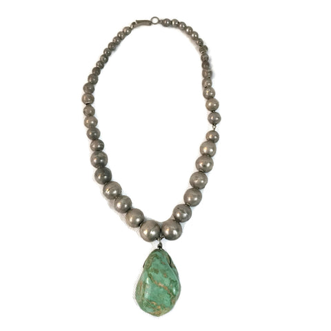 Vintage Sterling Silver & Turquoise Necklace