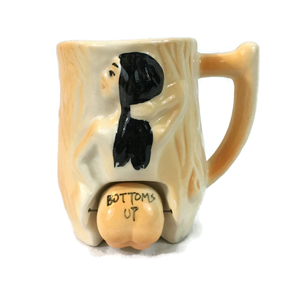 Vintage Ceramic Bottoms Up Mug