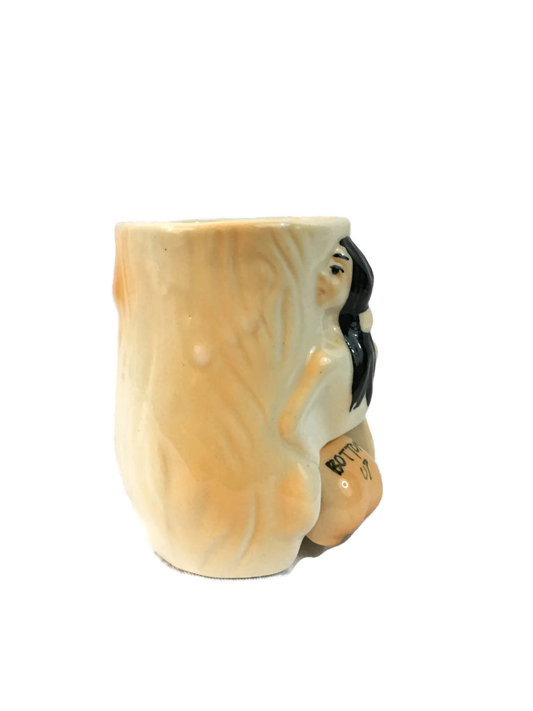 Vintage Ceramic Bottoms Up Mug