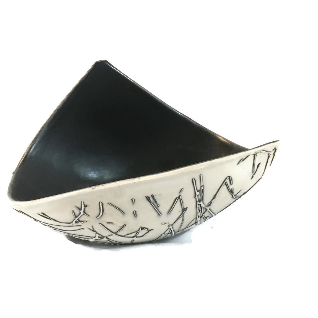 Mid Century Modern Black & White Dish